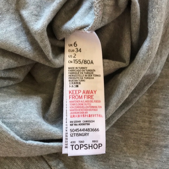Topshop Tee Shirt Heart Tassel Gray “Tee and Cake” - Picture 6 of 7